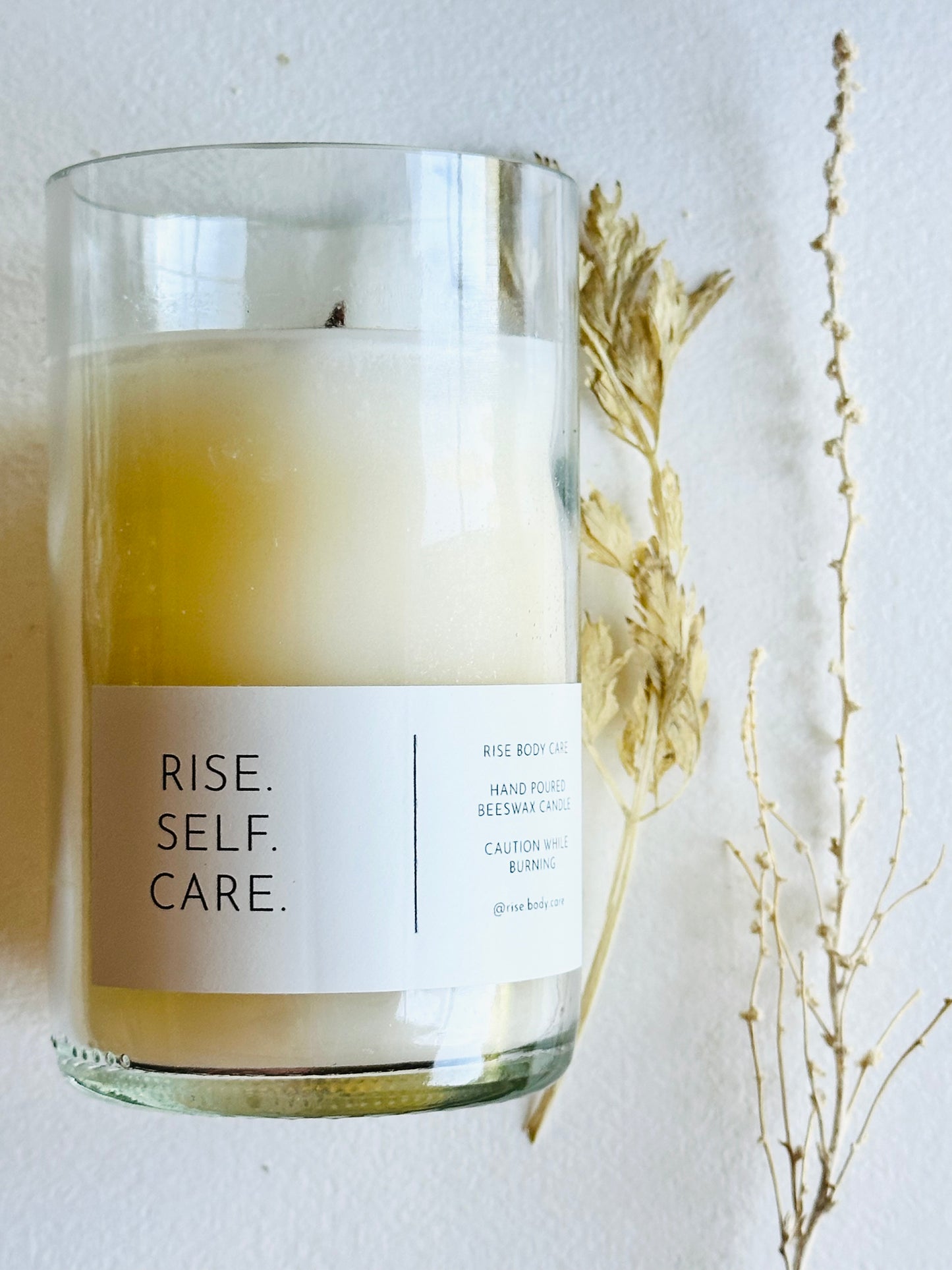 Up-Cycled Wine Bottle Beeswax Candles | Clean Burning | Eco-Friendly