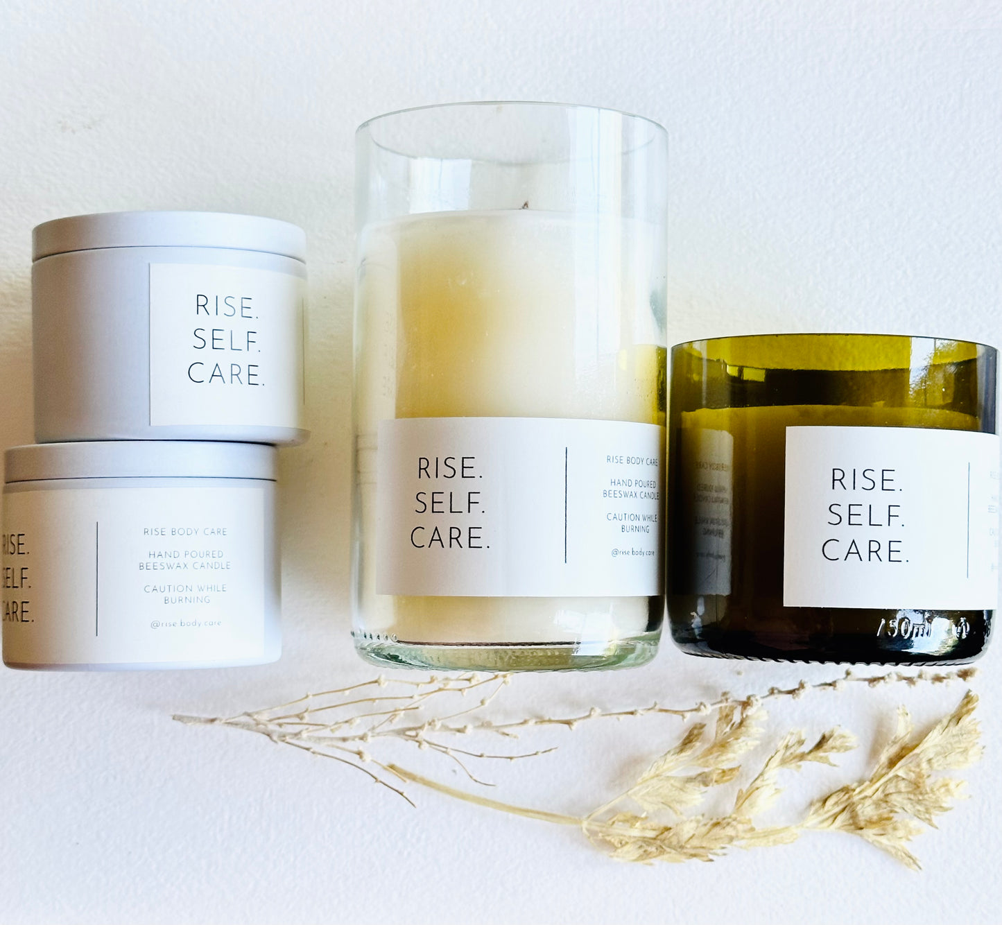 Up-Cycled Wine Bottle Beeswax Candles | Clean Burning | Eco-Friendly